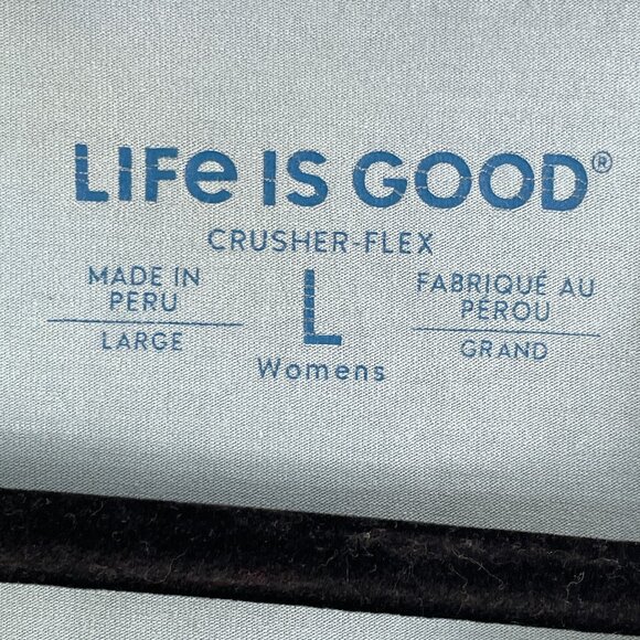 Life Is Good Womens Large Crusher Flex Tee Long Sleeve Shirt Blue Relax Fit - Picture 4 of 8